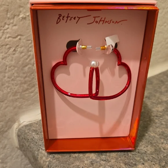 Betsey Johnson Red Cloud Earrings New - Picture 1 of 3